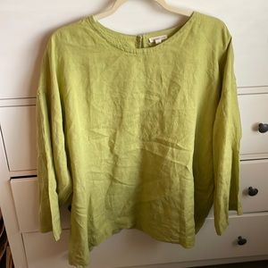 Eileen Fisher Long Sleeved Linen Shirt L